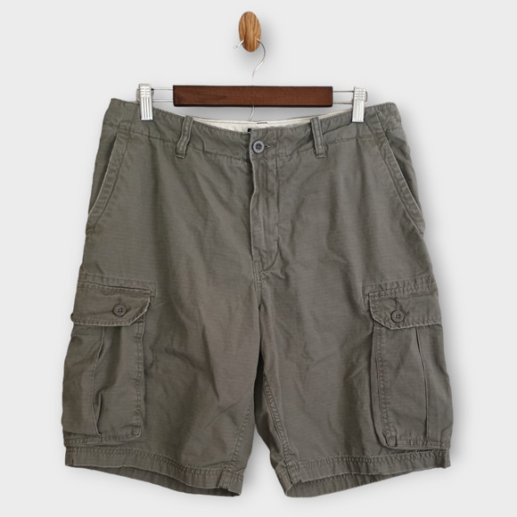 J Crew Shorts Men 34 Khaki Green Cargo Cotton Canvas Gorpcore Utility Outdoors - Picture 1 of 5
